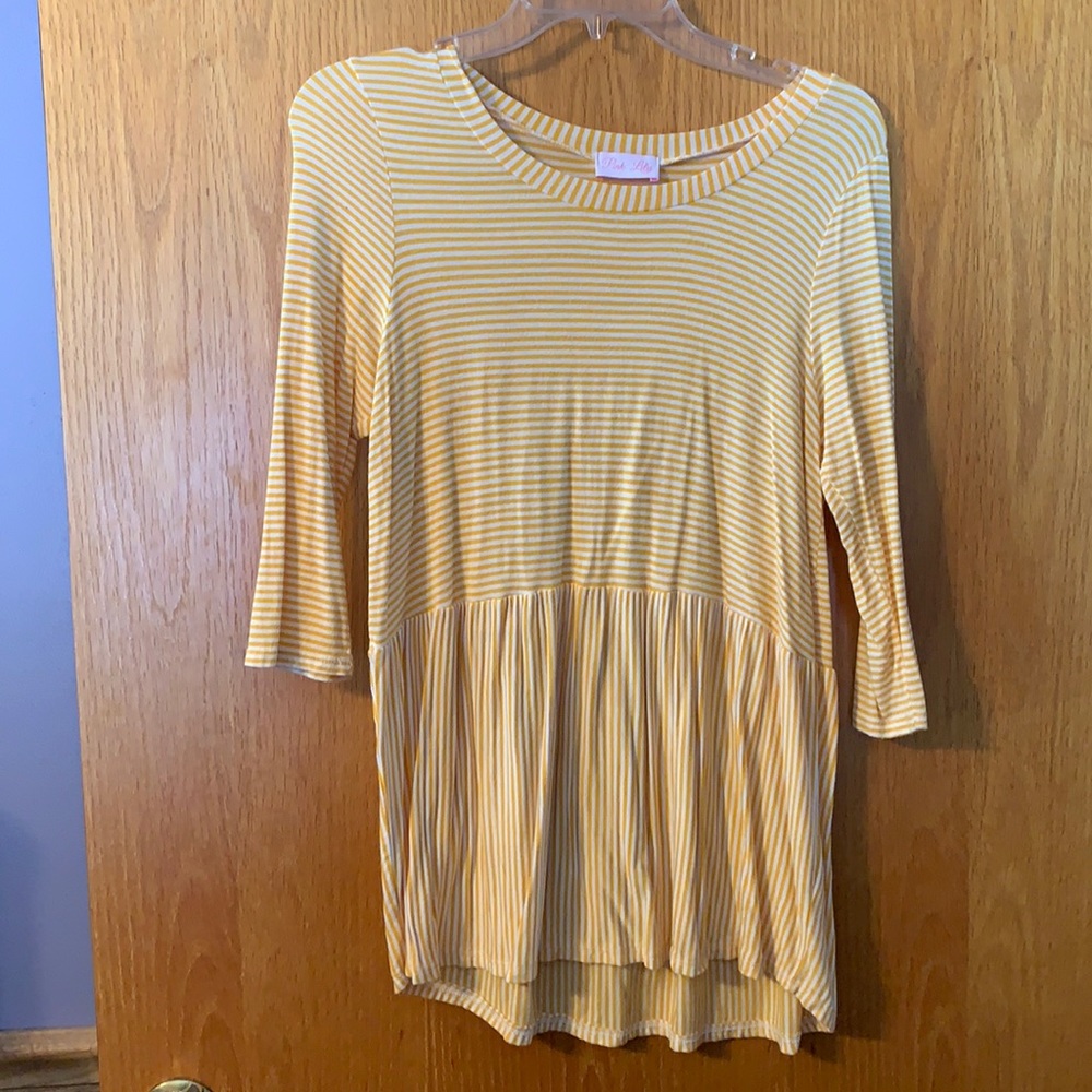 Pink Lily Yellow Blouse